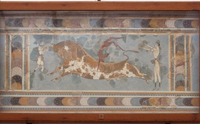Bull Fighting Fresco, from Knossos by Minoan